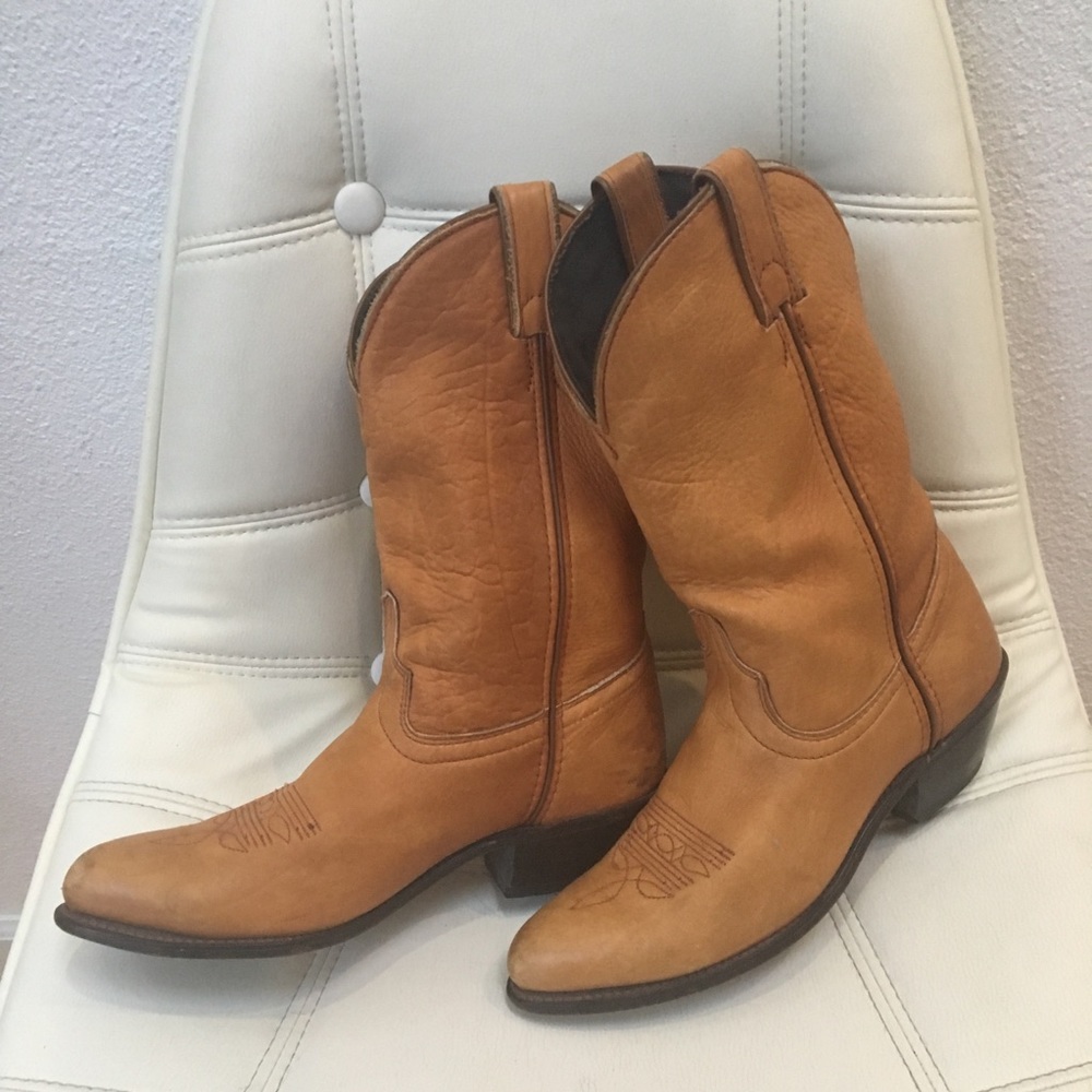 Vintage Laredo Tan Leather Cowboy Western Boots